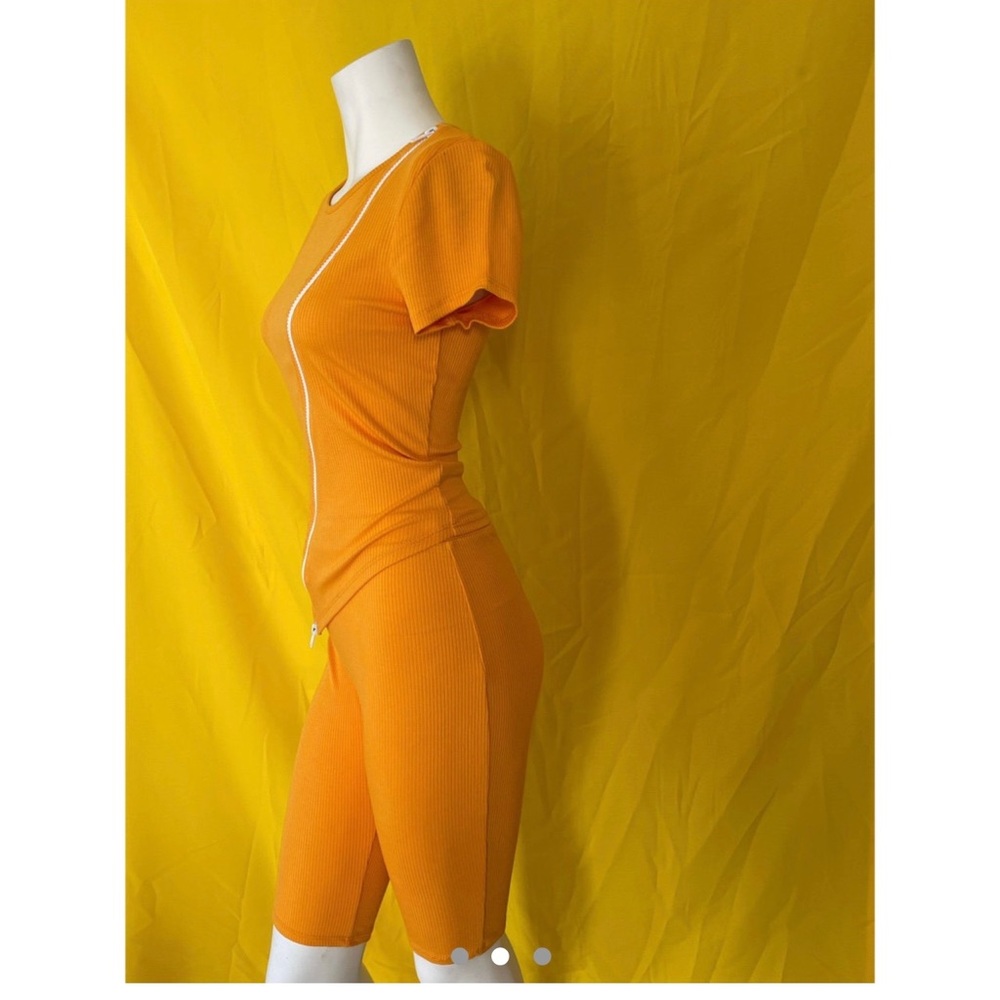 Orange biker shorts set